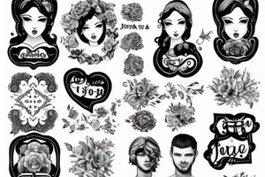 Beautiful text ”Jonathan & Julia” tattoo idea