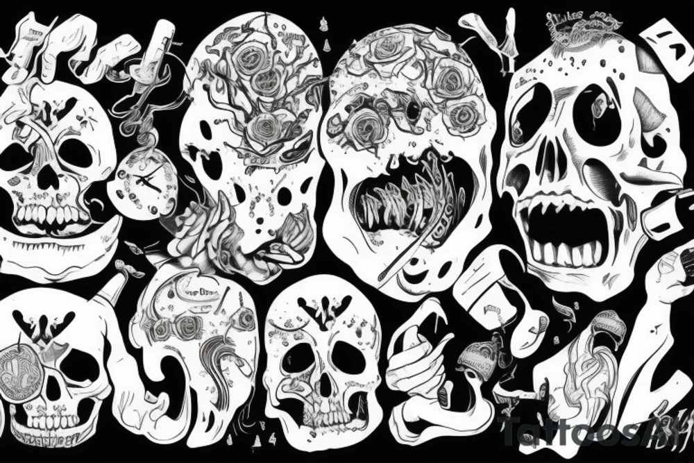 Anxiety being beaten to death by strong will tattoo idea