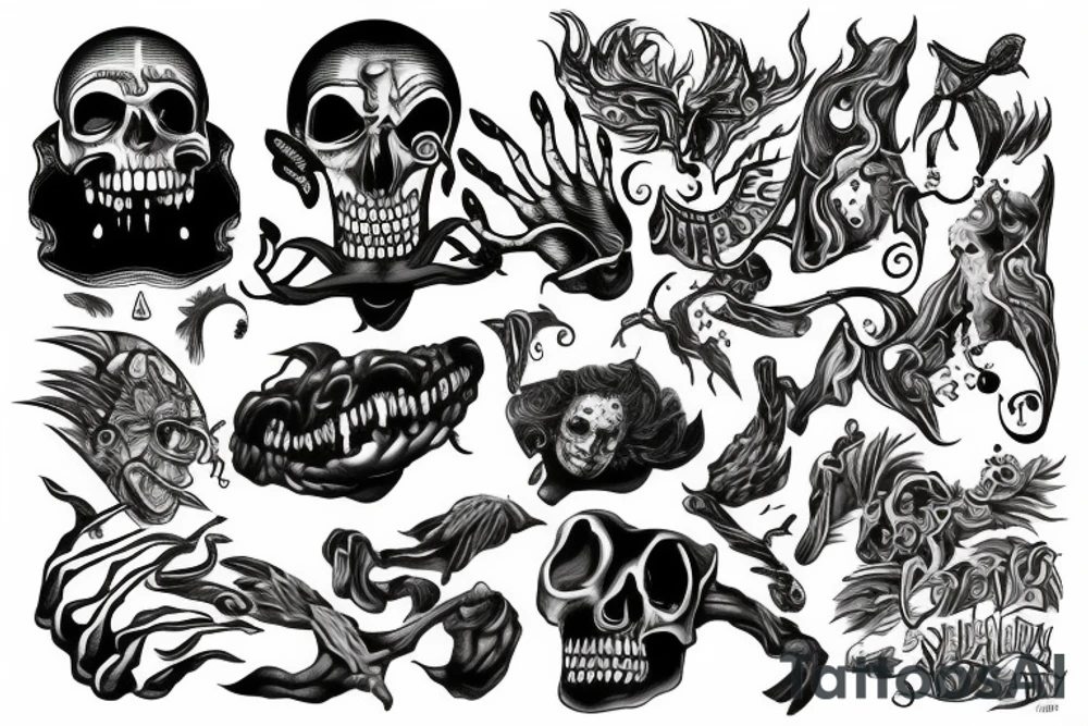 Anxiety being beaten to death by strong will tattoo idea