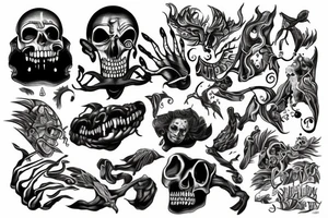 Anxiety being beaten to death by strong will tattoo idea