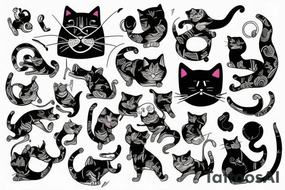 Cat being beaten to death by strong man tattoo idea