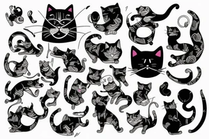Cat being beaten to death by strong man tattoo idea
