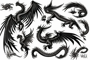 phoenix vs dragon tattoo idea