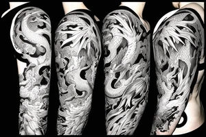 phoenix vs dragon tattoo idea