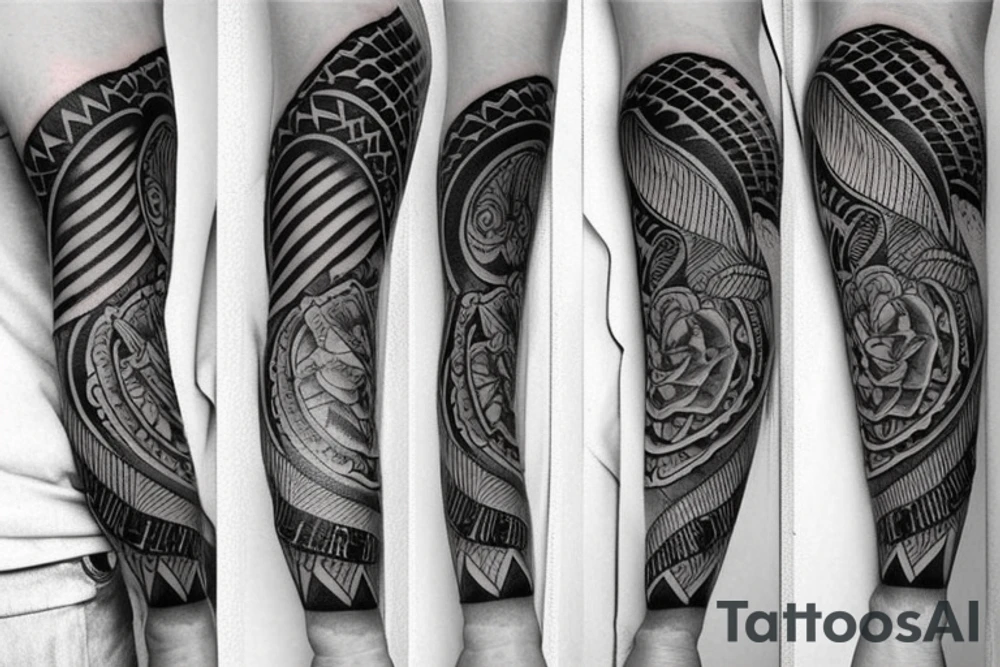 Ocean dock sleeve tattoo idea