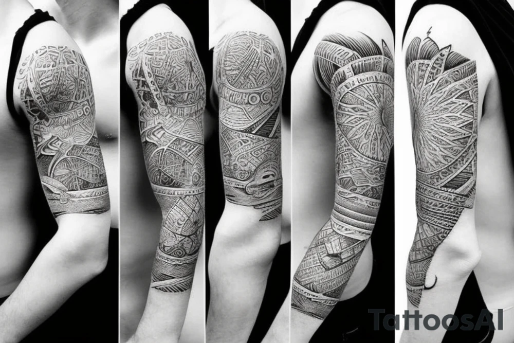 Ocean dock sleeve tattoo idea