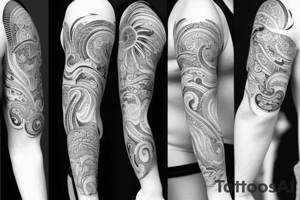 Ocean vibe sleeve tattoo tattoo idea