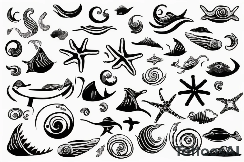 Ocean setting on shoulder tattoo idea