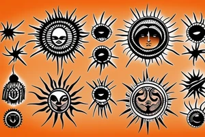 Navajo themed sun tattoo idea