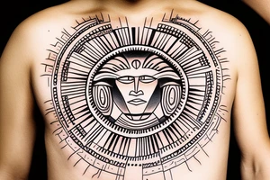 Navajo themed sun tattoo idea