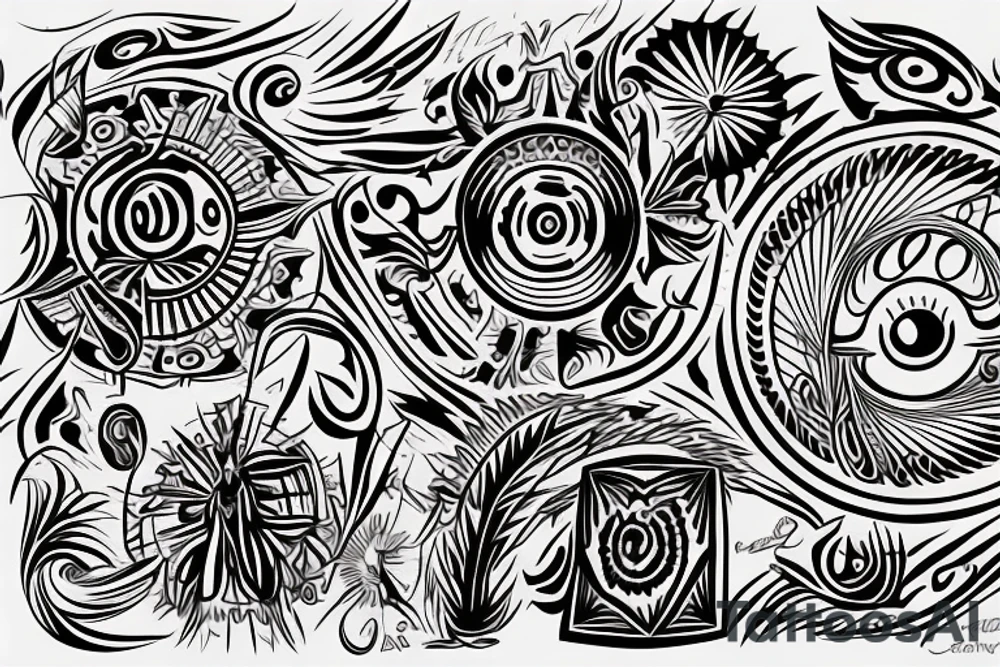 Cherokee themed sun tattoo idea