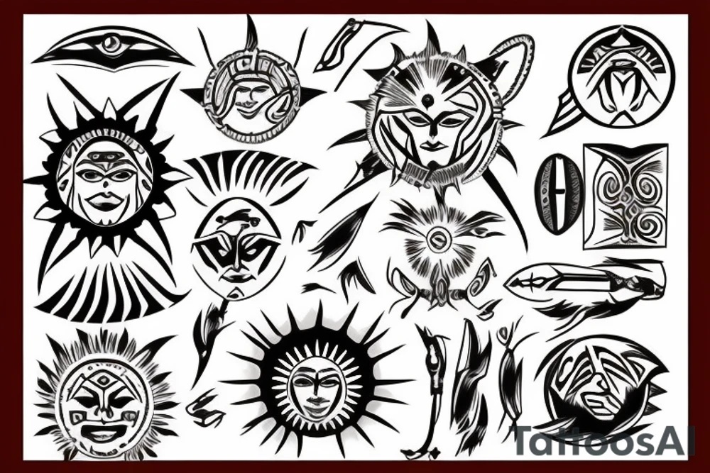 Cherokee themed sun tattoo idea