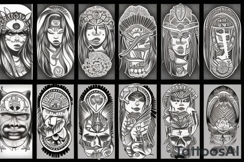 Apache themed sun tattoo idea