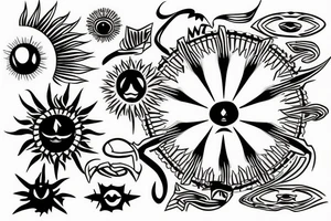 Apache themed sun tattoo idea