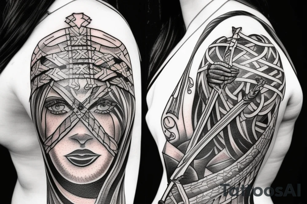 viking Woman with a sword tattoo idea