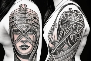 viking Woman with a sword tattoo idea