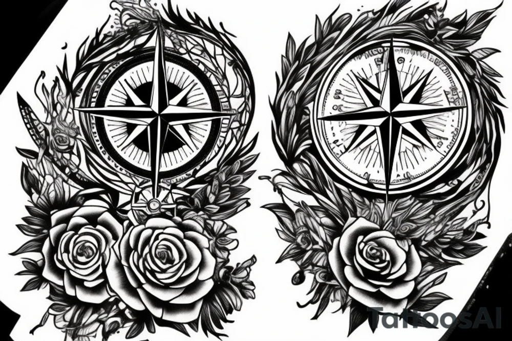 Compass is showing me a way to home tattoo idea
