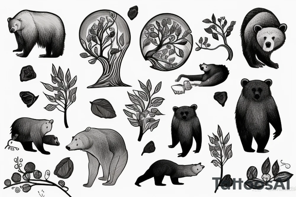 Bear and a tree tattoo idea