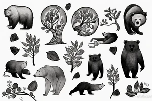 Bear and a tree tattoo idea