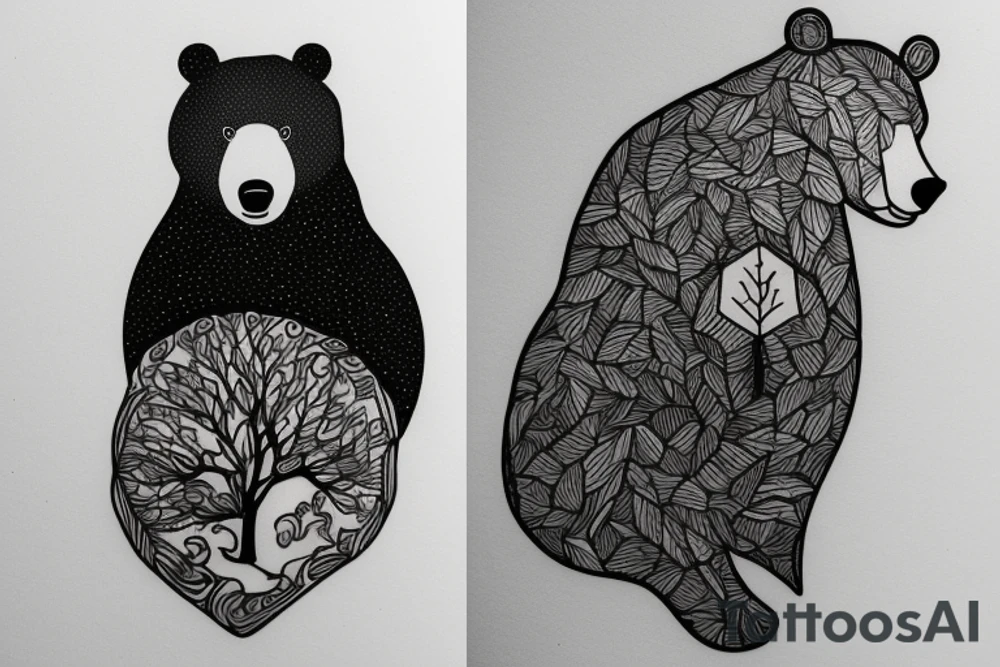 Bear and a tree tattoo idea
