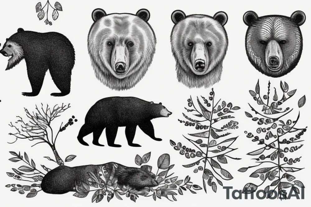 Bear and a tree tattoo idea
