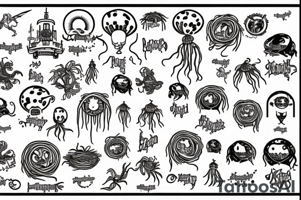 flying spaghetti monster church tattoo idea