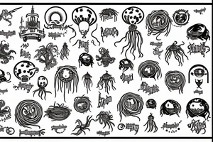 flying spaghetti monster church tattoo idea