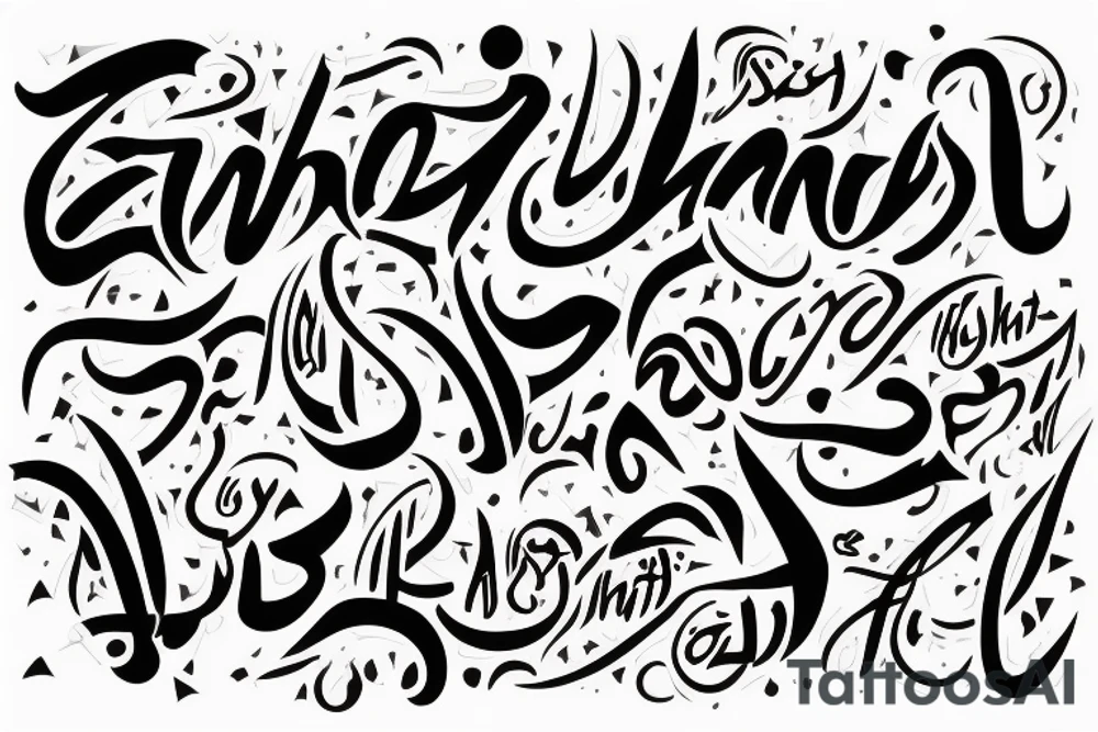 scriipt containing "Nisa" and "Nasir" tattoo idea