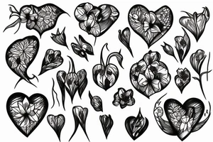 Bleeding hearts flower tattoo idea