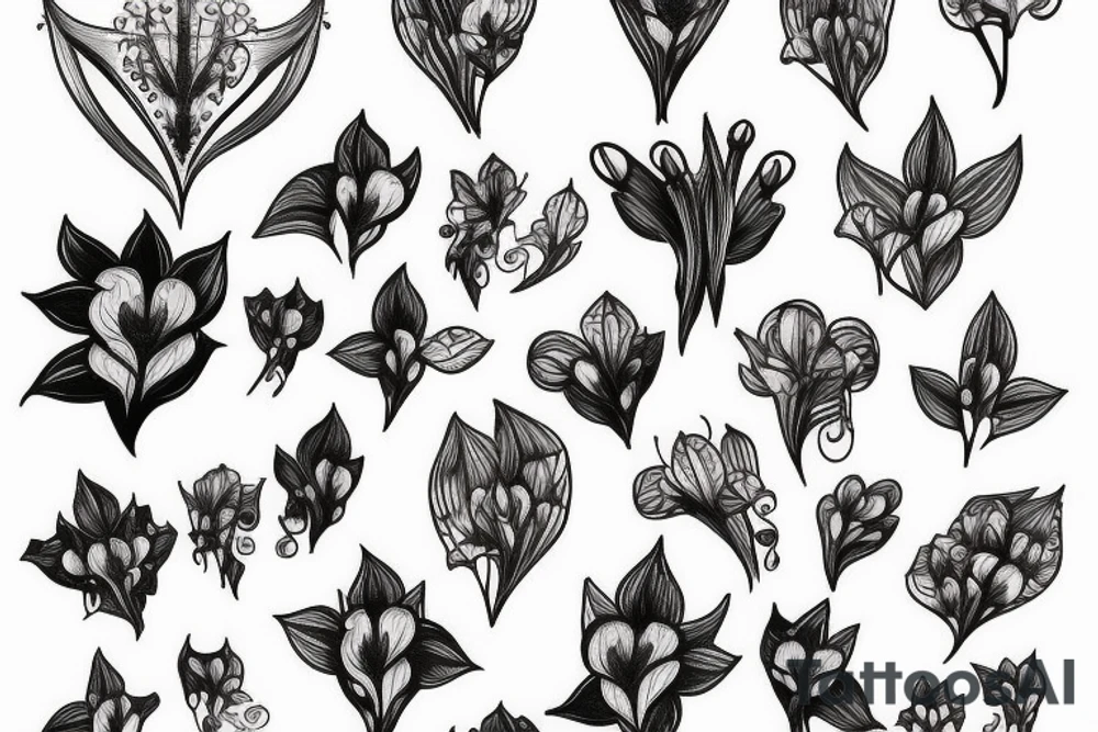 Bleeding hearts flower tattoo idea