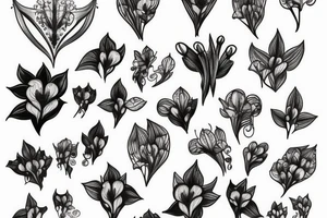 Bleeding hearts flower tattoo idea