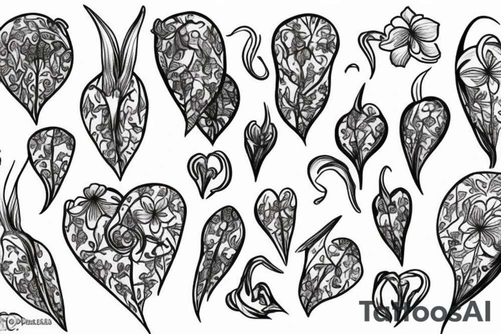 Bleeding hearts flower tattoo idea