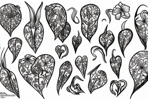 Bleeding hearts flower tattoo idea