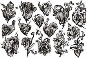 Bleeding hearts flower tattoo idea