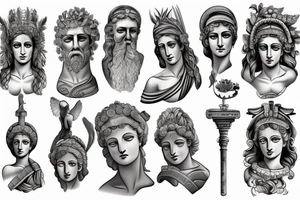 ancient greek statues tattoo idea