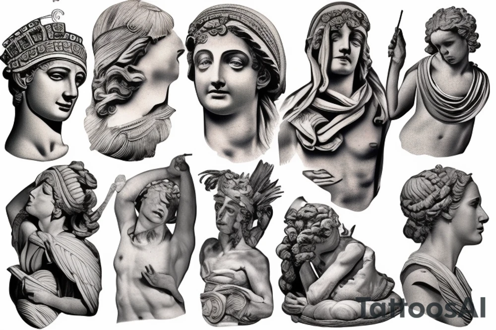 ancient greek statues tattoo idea