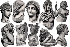 ancient greek statues tattoo idea