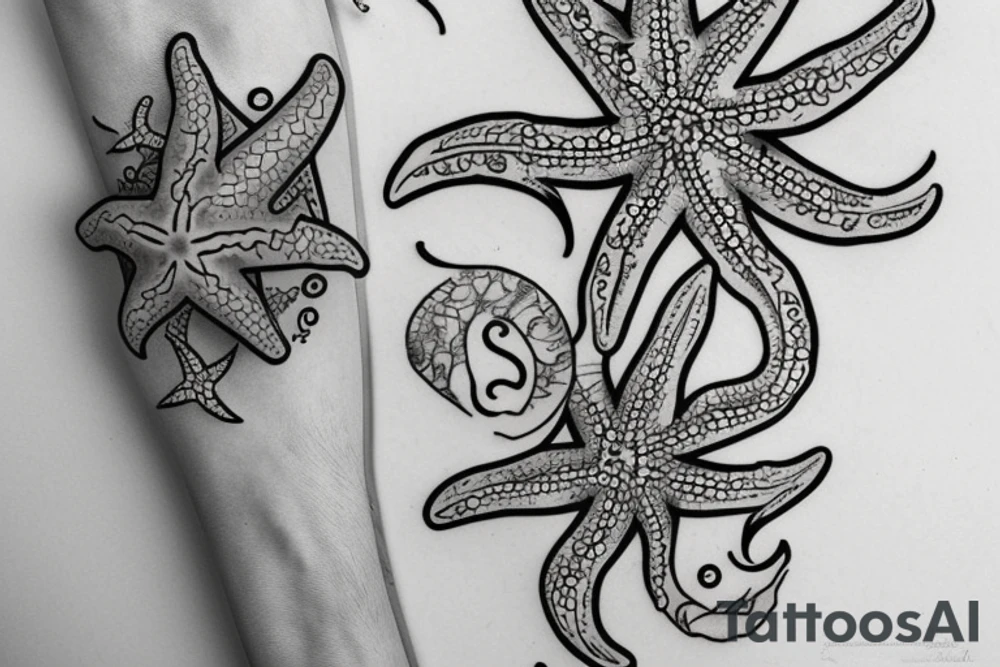 Sea Themed starfish tattoos Starfish tattoo for my sister starfish tattoos Calypso starfish tattoos Star tattoo idea