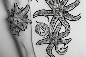 Sea Themed starfish tattoos Starfish tattoo for my sister starfish tattoos Calypso starfish tattoos Star tattoo idea
