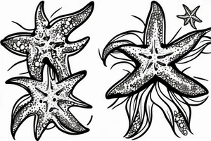 Starfish tattoo for my sister starfish corals tattoos Calypso starfish tattoos Star tattoo idea