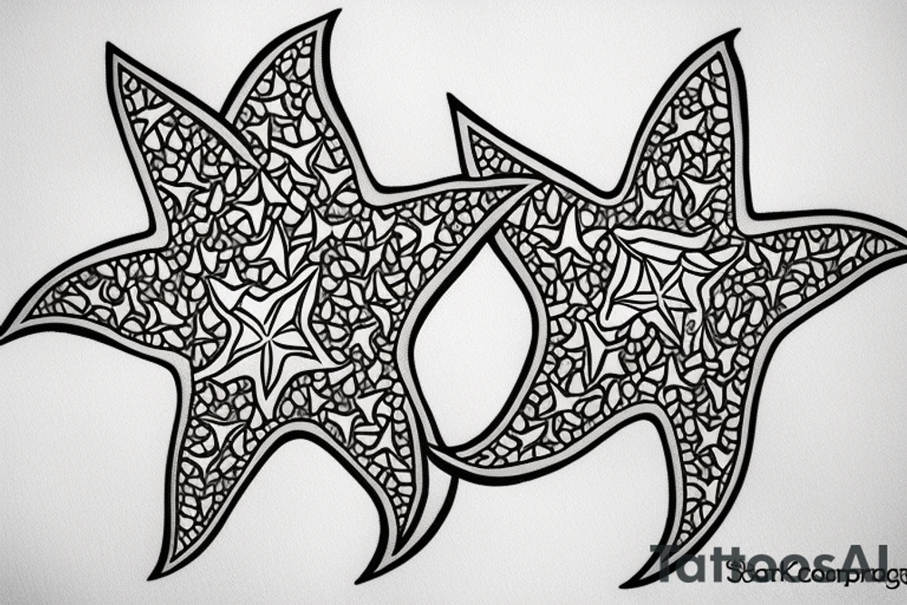 Starfish tattoo for my sister starfish corals tattoos Calypso starfish tattoos Star tattoo idea