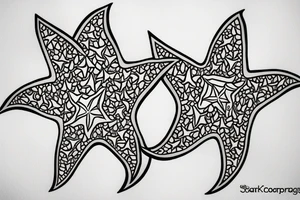 Starfish tattoo for my sister starfish corals tattoos Calypso starfish tattoos Star tattoo idea