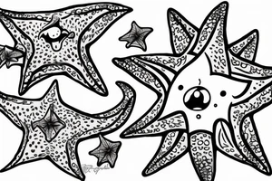 Starfish tattoo for my sister starfish corals tattoos Calypso starfish tattoos Star tattoo idea