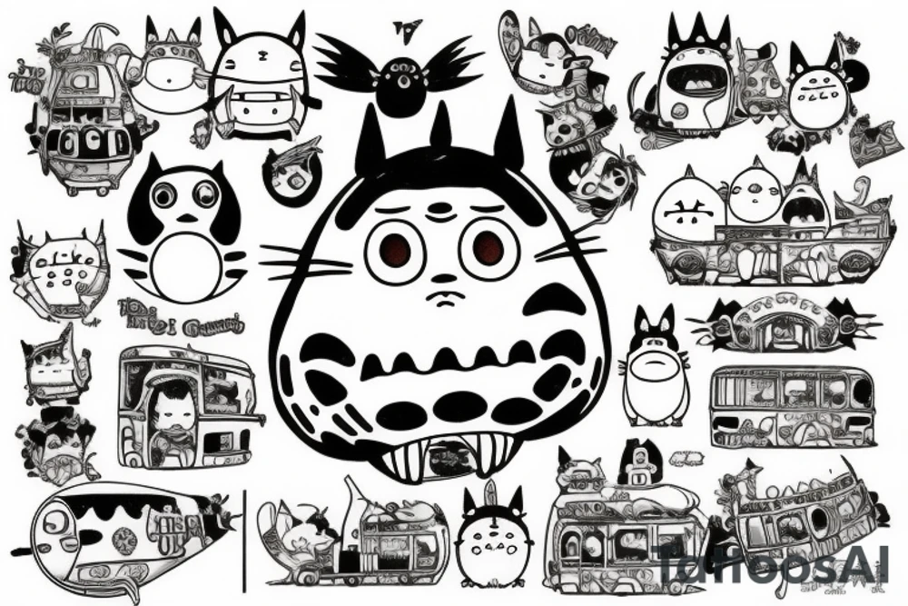 The catbus from My neighbor totoro tattoo idea