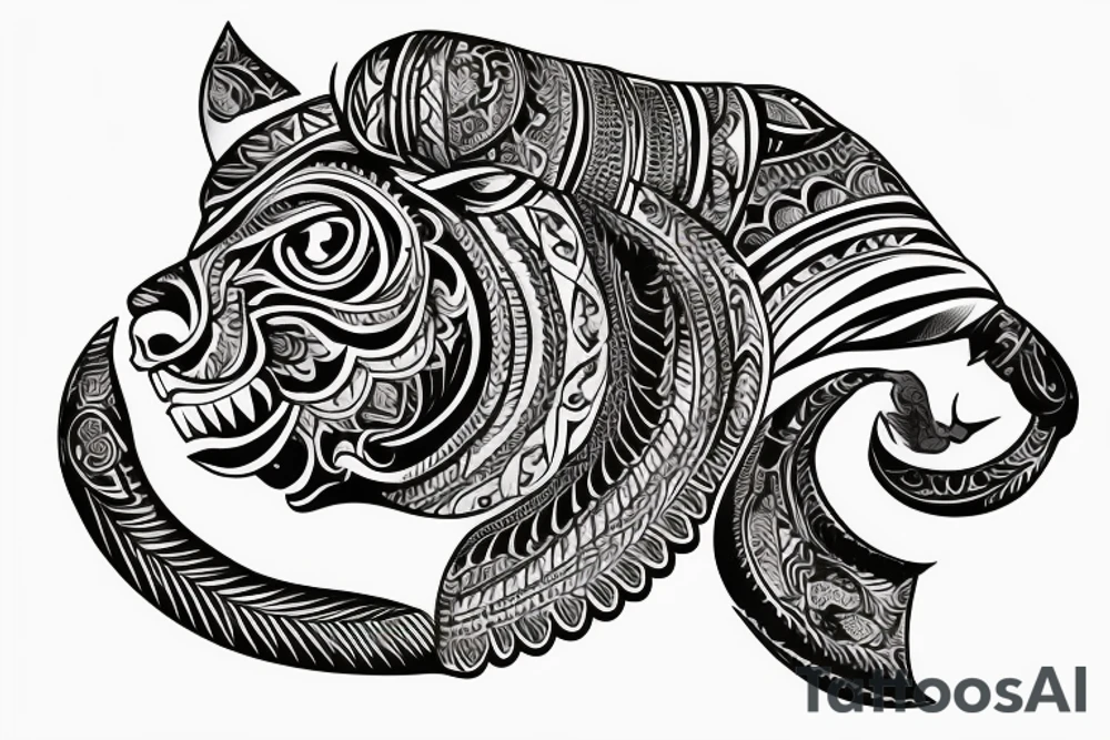 A tattoo for my right shoulder An Indian woman looks out of a jaguar head and has a wide heavy collar with a wide fat steel nose ring tattoo idea