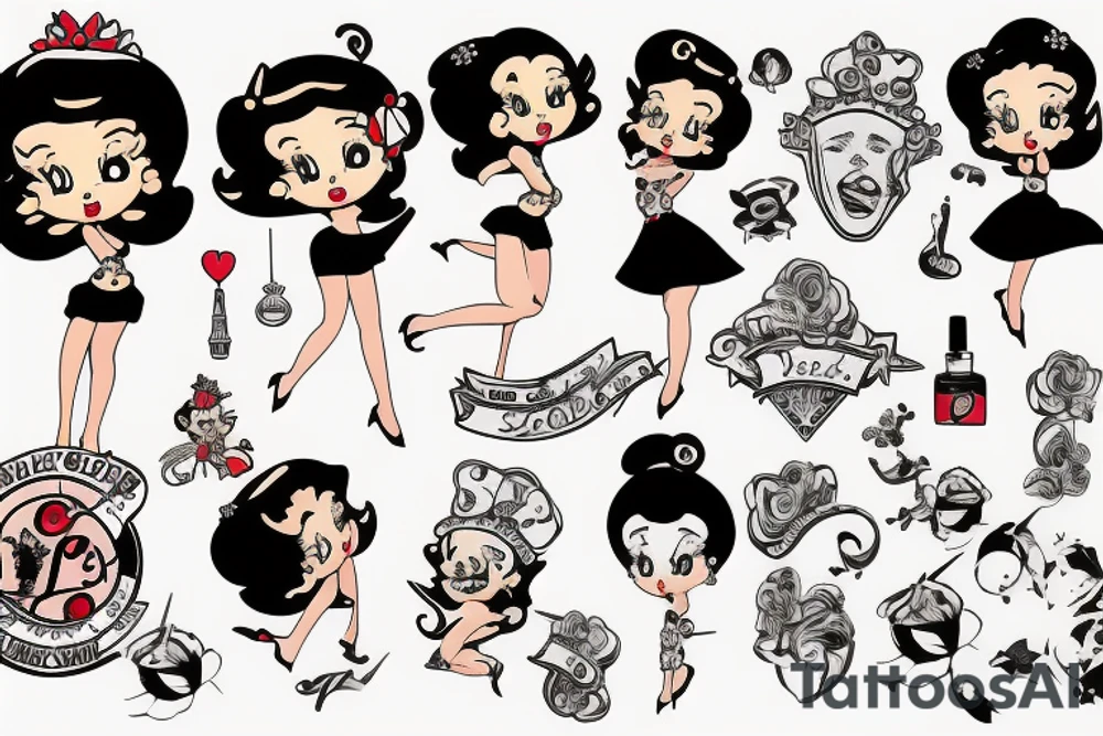 betty boop winking tattoo idea