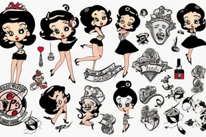 betty boop winking tattoo idea