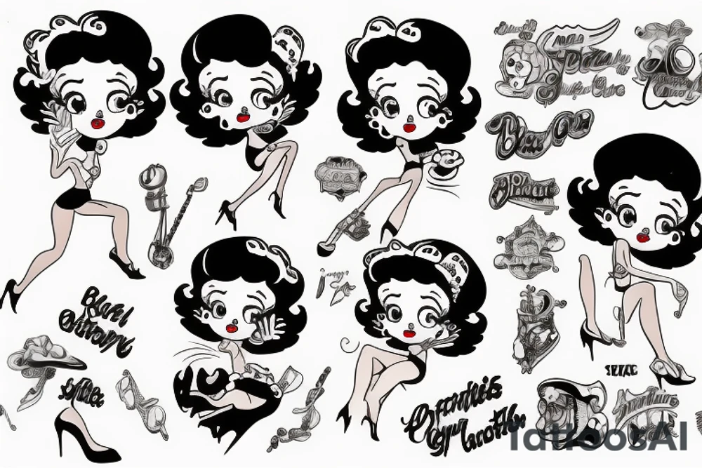 betty boop winking tattoo idea