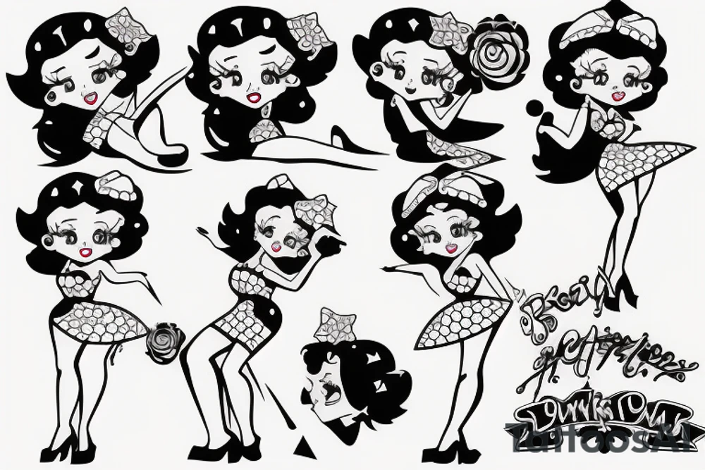 betty boop winking tattoo idea