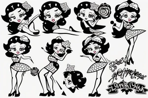 betty boop winking tattoo idea